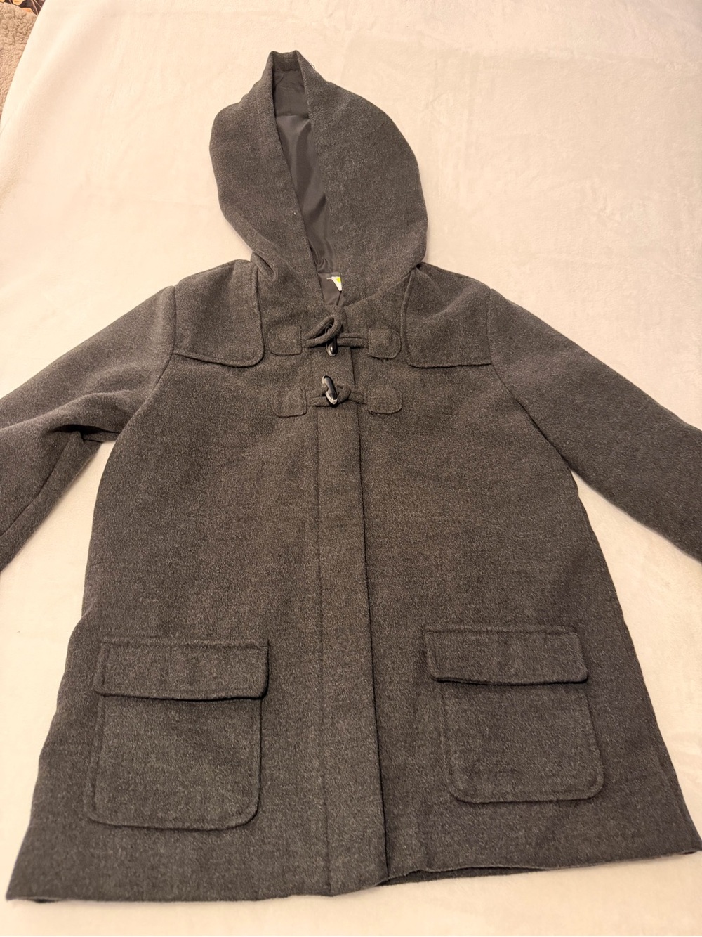 Crazy 8 Kids Hooded Toggle Pea Coat - Charcoal Gray size: XL